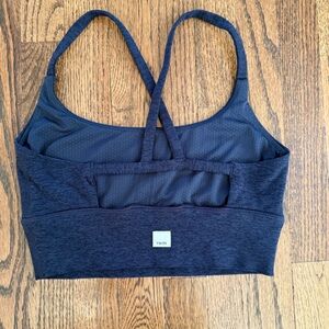Vuori Charcoal Gray Sports Bra with Strappy Design